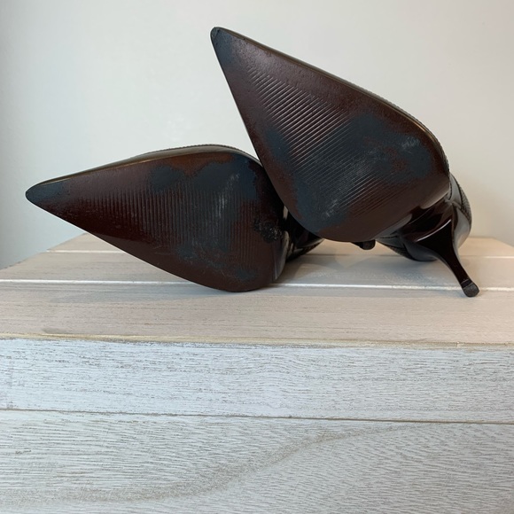 Carlos Santana Casino Metallic Pewter and Bronze Stiletto Heels Pointed Toe sz8 - Picture 6 of 6